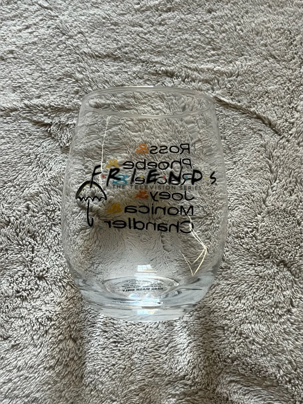 NWOT Friends Stemless Wine Glass 20oz